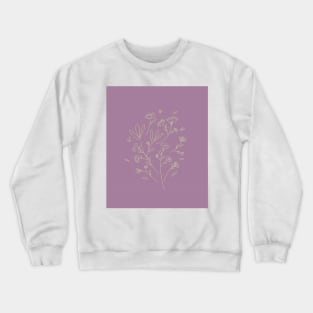 Pastel purple flowers line art Crewneck Sweatshirt